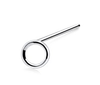 Ring Shaped Silver Straight Nose Stud NSKA-41